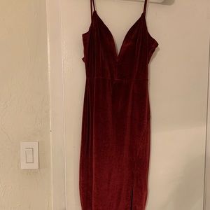 Women’s red velvet dress